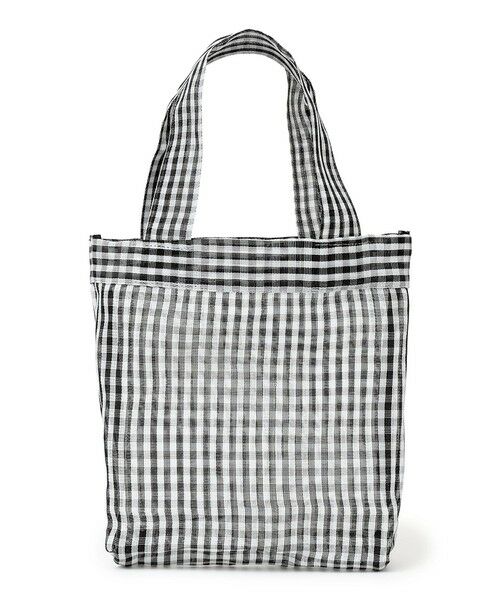 SHIPS / シップス トートバッグ | Diminutivo:メッシュ ギンガム メルカド トートバッグ（ブラック）