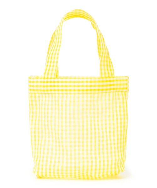 SHIPS / シップス トートバッグ | Diminutivo:メッシュ ギンガム メルカド トートバッグ（イエロー）