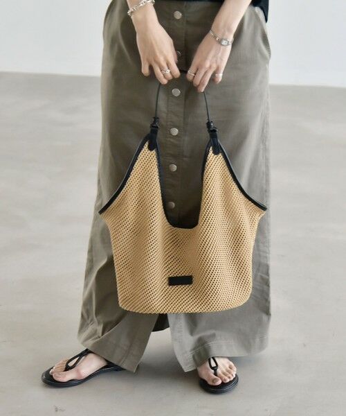 SHIPS / シップス トートバッグ | 《予約》quaranciel: ワンハンドル パイピング メッシュ トートバッグ | 詳細8