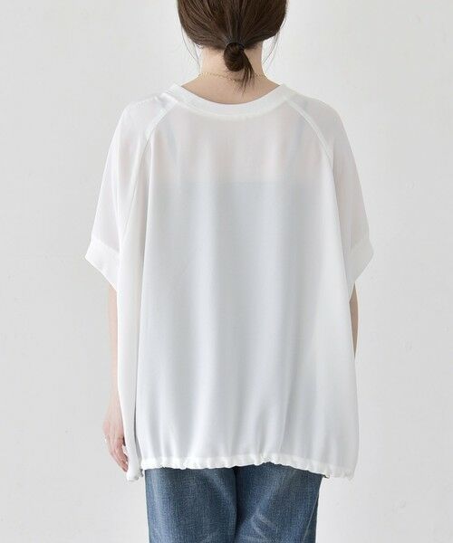 SHIPS / シップス シャツ・ブラウス | 《予約》quaranciel:〈手洗い可能〉ジョーゼット ハーフスリーブ ドロスト ルーズ ブラウス | 詳細14