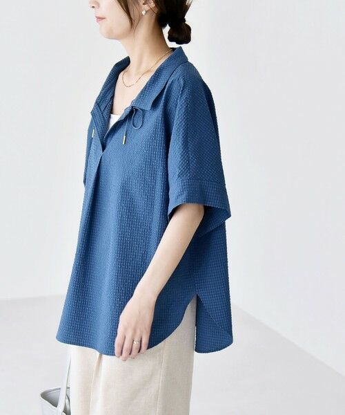 SHIPS / シップス シャツ・ブラウス | 《予約》quaranciel:〈手洗い可能〉サッカー ドロストカラー スキッパー シャツ ブラウス | 詳細28