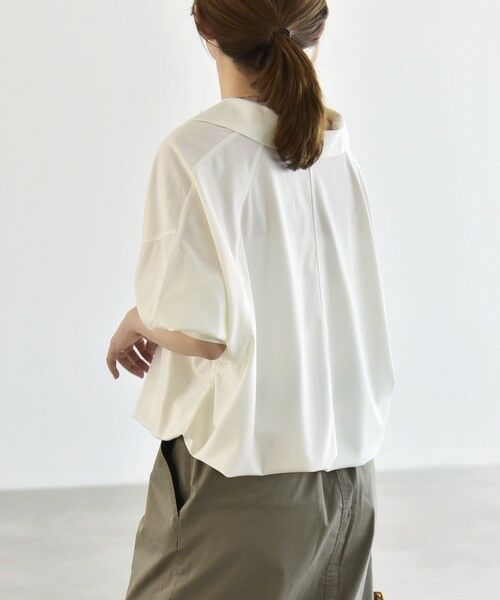 SHIPS / シップス カットソー | 《予約》quaranciel:〈接触冷感/洗濯機可能〉シルク ミックス ポンチ ドロスト ポロ プルオーバー | 詳細4