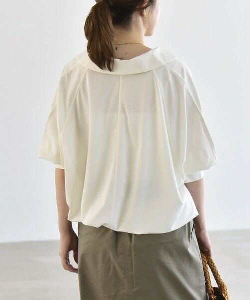 SHIPS / シップス カットソー | 《予約》quaranciel:〈接触冷感/洗濯機可能〉シルク ミックス ポンチ ドロスト ポロ プルオーバー | 詳細5