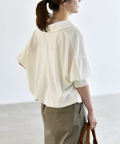 SHIPS / シップス カットソー | 《予約》quaranciel:〈接触冷感/洗濯機可能〉シルク ミックス ポンチ ドロスト ポロ プルオーバー | 詳細6