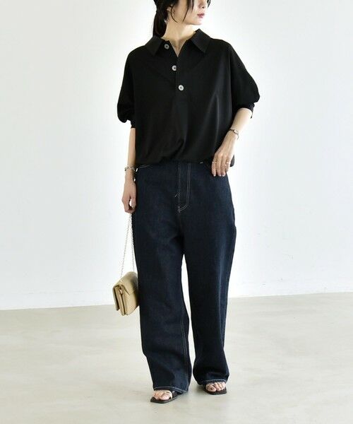 SHIPS / シップス カットソー | 《予約》quaranciel:〈接触冷感/洗濯機可能〉シルク ミックス ポンチ ドロスト ポロ プルオーバー | 詳細14
