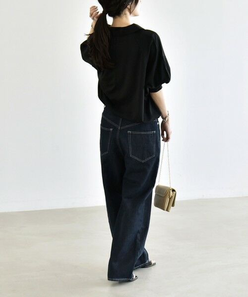 SHIPS / シップス カットソー | 《予約》quaranciel:〈接触冷感/洗濯機可能〉シルク ミックス ポンチ ドロスト ポロ プルオーバー | 詳細15