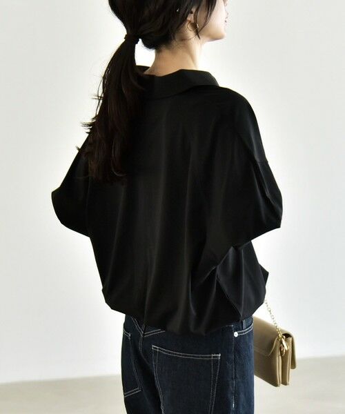 SHIPS / シップス カットソー | 《予約》quaranciel:〈接触冷感/洗濯機可能〉シルク ミックス ポンチ ドロスト ポロ プルオーバー | 詳細18