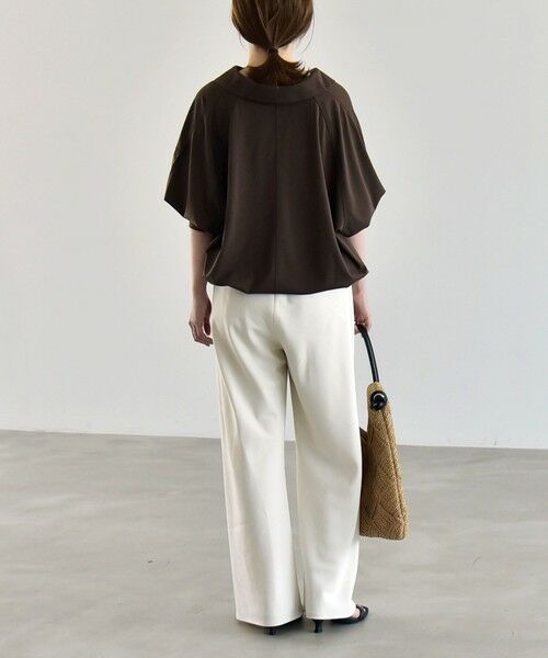 SHIPS / シップス カットソー | 《予約》quaranciel:〈接触冷感/洗濯機可能〉シルク ミックス ポンチ ドロスト ポロ プルオーバー | 詳細22