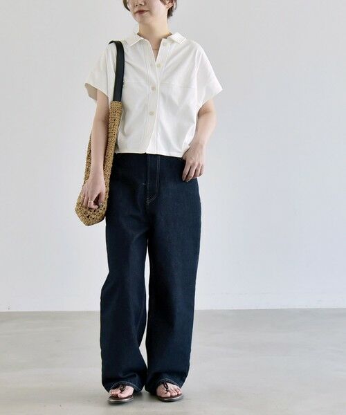 SHIPS / シップス カットソー | 《予約》quaranciel:〈接触冷感/洗濯機可能〉天竺 フレンチスリーブ シャツ カットソー | 詳細1