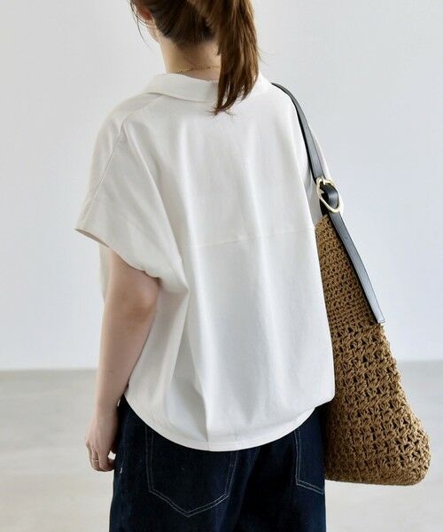 SHIPS / シップス カットソー | 《予約》quaranciel:〈接触冷感/洗濯機可能〉天竺 フレンチスリーブ シャツ カットソー | 詳細6