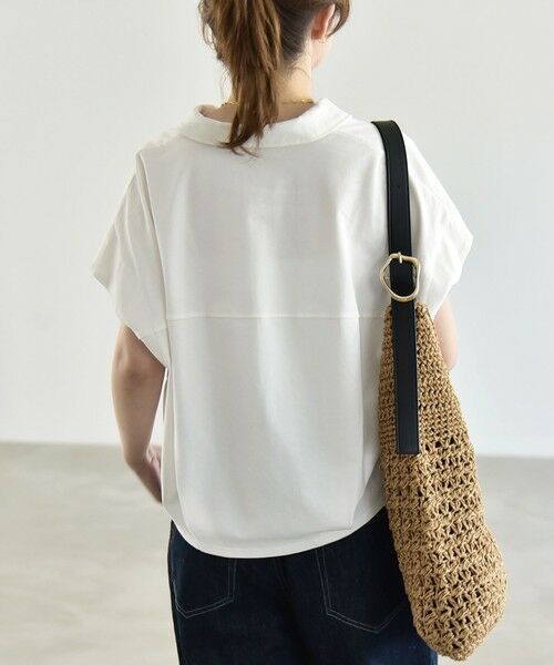 SHIPS / シップス カットソー | quaranciel:〈接触冷感/洗濯機可能〉天竺 フレンチスリーブ シャツ カットソー | 詳細7