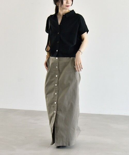 SHIPS / シップス カットソー | 《予約》quaranciel:〈接触冷感/洗濯機可能〉天竺 フレンチスリーブ シャツ カットソー | 詳細9