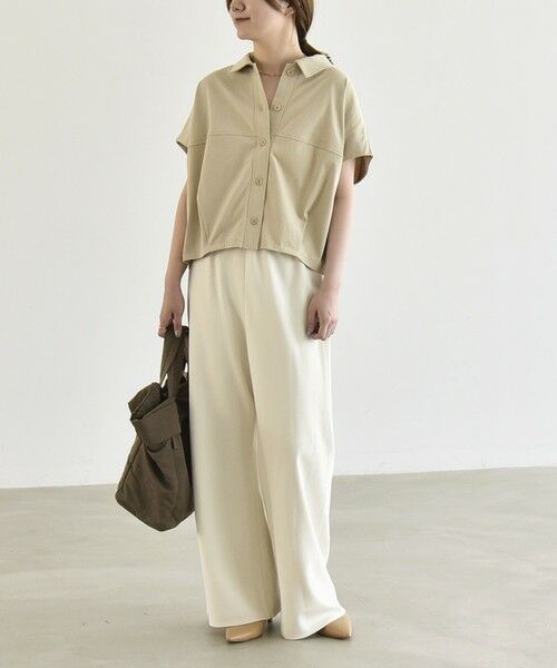 SHIPS / シップス カットソー | 《予約》quaranciel:〈接触冷感/洗濯機可能〉天竺 フレンチスリーブ シャツ カットソー | 詳細17