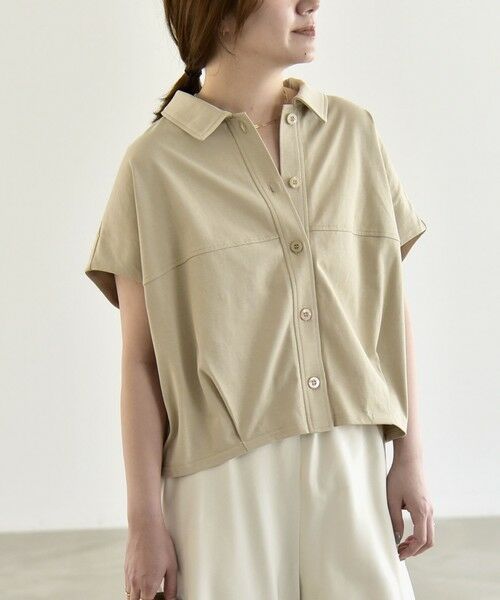 SHIPS / シップス カットソー | 《予約》quaranciel:〈接触冷感/洗濯機可能〉天竺 フレンチスリーブ シャツ カットソー | 詳細19