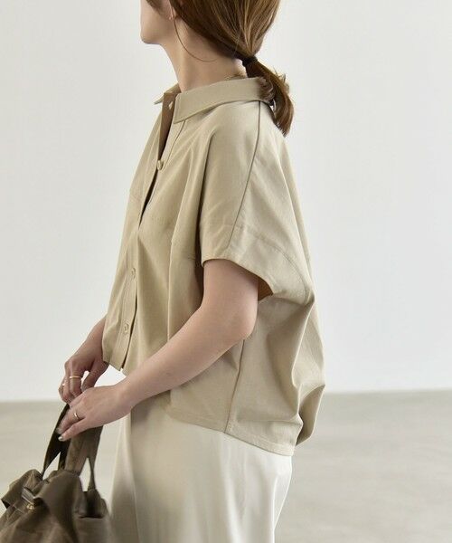 SHIPS / シップス カットソー | 《予約》quaranciel:〈接触冷感/洗濯機可能〉天竺 フレンチスリーブ シャツ カットソー | 詳細21