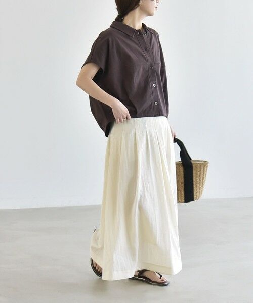 SHIPS / シップス カットソー | 《予約》quaranciel:〈接触冷感/洗濯機可能〉天竺 フレンチスリーブ シャツ カットソー | 詳細29