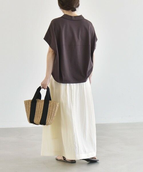 SHIPS / シップス カットソー | 《予約》quaranciel:〈接触冷感/洗濯機可能〉天竺 フレンチスリーブ シャツ カットソー | 詳細30