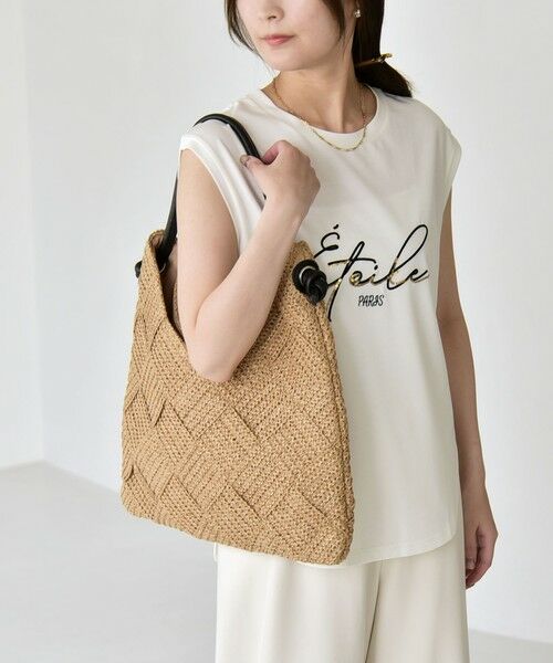 SHIPS / シップス Tシャツ | 《予約》quaranciel:〈洗濯機可能〉スパンコール ロゴ 刺繍 フレンチスリーブ TEE | 詳細12