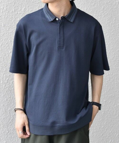 SHIPS / シップス ポロシャツ | SHIPS any:〈洗濯機可能〉エアロ スケープ メッシュ 鹿の子 リブ ポロシャツ◆（ネイビー）