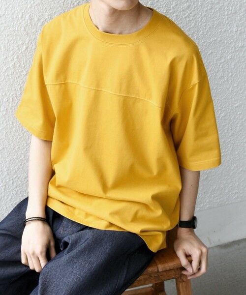 SHIPS / シップス Tシャツ | SHIPS any:〈接触冷感/吸水速乾/UVカット/遮熱〉Raylock フットボール Tシャツ◆（マスタード）