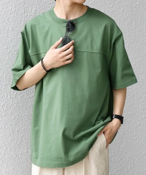 SHIPS / シップス Tシャツ | SHIPS any:〈接触冷感/吸水速乾/UVカット/遮熱〉Raylock フットボール Tシャツ◆（グリーン）