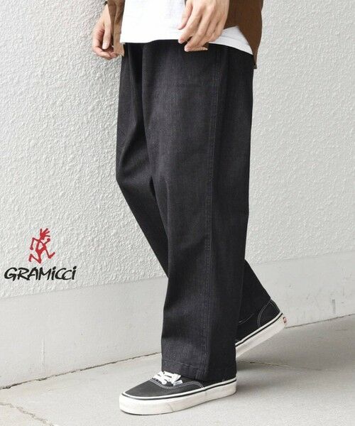 SHIPS / シップス デニムパンツ | 【SHIPS any別注】Gramicci: オーガニックコットン ルーズ テーパード ストレッチ デニム パンツ 26AW◆（ブラック）