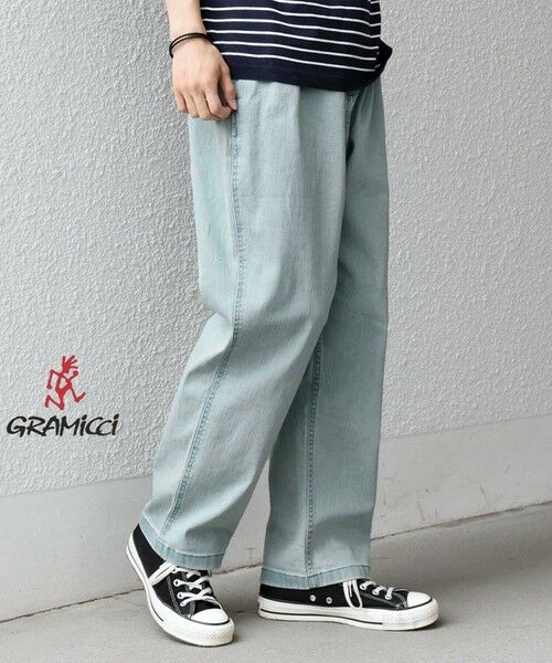 SHIPS / シップス デニムパンツ | 【SHIPS any別注】Gramicci: オーガニックコットン ルーズ テーパード ストレッチ デニム パンツ 26AW◆（ライトブルー）