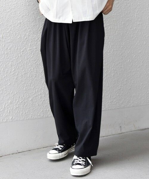 SHIPS / シップス その他パンツ | SHIPS any:〈接触冷感〉クール スーパーストレッチ 2タック リラックス イージー パンツ◆(ブラック)