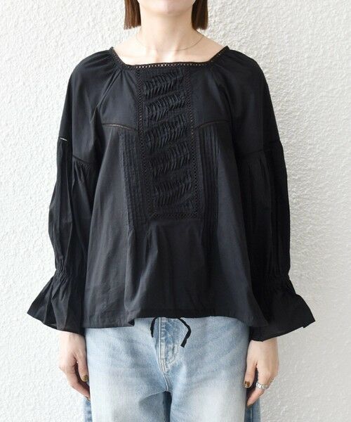 SHIPS / シップス シャツ・ブラウス | 《予約》SHIPS any:〈洗濯機可能〉キャンブリック ハシゴレース ピンタック パフ ブラウス | 詳細25