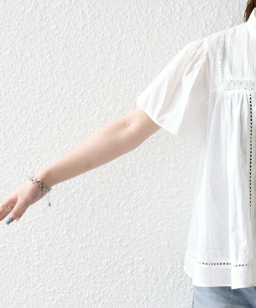 SHIPS / シップス シャツ・ブラウス | 《予約》SHIPS any:〈洗濯機可能〉キャンブリック スタンドカラー レース 半袖 シャツ ブラウス | 詳細15