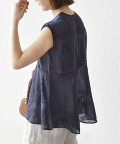 SHIPS / シップス シャツ・ブラウス | 《予約》SHIPS any:〈手洗い可能〉エンブロイダリー レース シアー フレア ヘム ブラウス