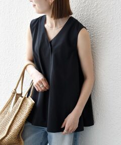 SHIPS / シップス シャツ・ブラウス | 《予約》SHIPS any:〈防しわ/接触冷感/UVカット/洗濯機可能〉ファンクション Vネック ノースリーブ フレア ブラウス