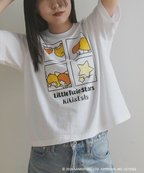 SHIPS / シップス Tシャツ | LITTLE TWIN STARS × SHIPS any: リトルツインスターズ プリント TEE（ホワイト系1）