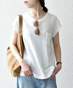 SHIPS / シップス Tシャツ | SHIPS any:〈洗濯機可能〉シアー 裏毛 クルーネック フレンチ スリーブ TEE