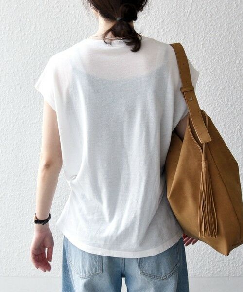 SHIPS / シップス Tシャツ | SHIPS any:〈洗濯機可能〉シアー 裏毛 クルーネック フレンチ スリーブ TEE | 詳細4
