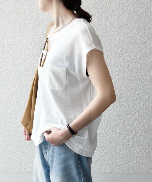 SHIPS / シップス Tシャツ | SHIPS any:〈洗濯機可能〉シアー 裏毛 クルーネック フレンチ スリーブ TEE | 詳細5