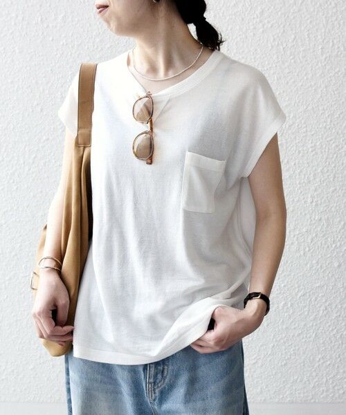 SHIPS / シップス Tシャツ | SHIPS any:〈洗濯機可能〉シアー 裏毛 クルーネック フレンチ スリーブ TEE | 詳細6