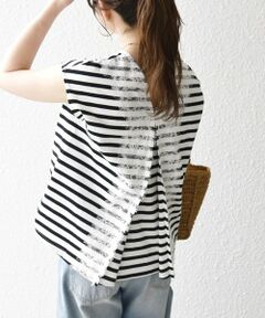 SHIPS / シップス カットソー | 《予約》SHIPS any:〈洗濯機可能〉バック レース コンビ フレンチスリーブ プルオーバー