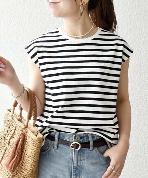 SHIPS / シップス カットソー | 《予約》SHIPS any:〈洗濯機可能〉バック レース コンビ フレンチスリーブ プルオーバー | 詳細3