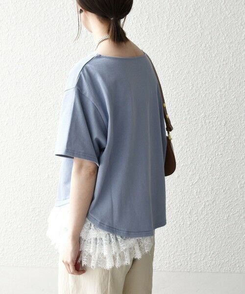 SHIPS / シップス カットソー | 《予約》SHIPS any:〈洗濯機可能〉レース ヘム アシンメトリー ショートスリーブ TEE | 詳細12