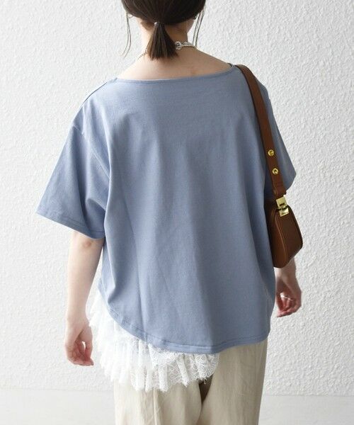 SHIPS / シップス カットソー | 《予約》SHIPS any:〈洗濯機可能〉レース ヘム アシンメトリー ショートスリーブ TEE | 詳細13
