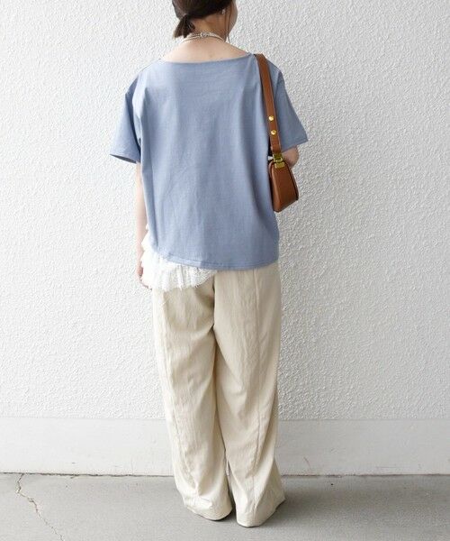 SHIPS / シップス カットソー | 《予約》SHIPS any:〈洗濯機可能〉レース ヘム アシンメトリー ショートスリーブ TEE | 詳細9