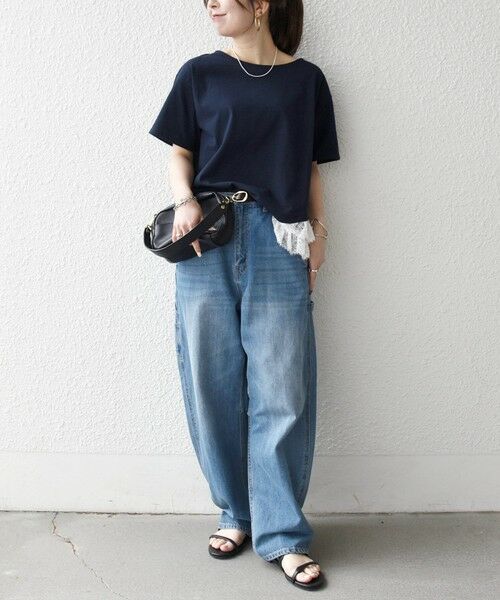 SHIPS / シップス カットソー | 《予約》SHIPS any:〈洗濯機可能〉レース ヘム アシンメトリー ショートスリーブ TEE | 詳細16