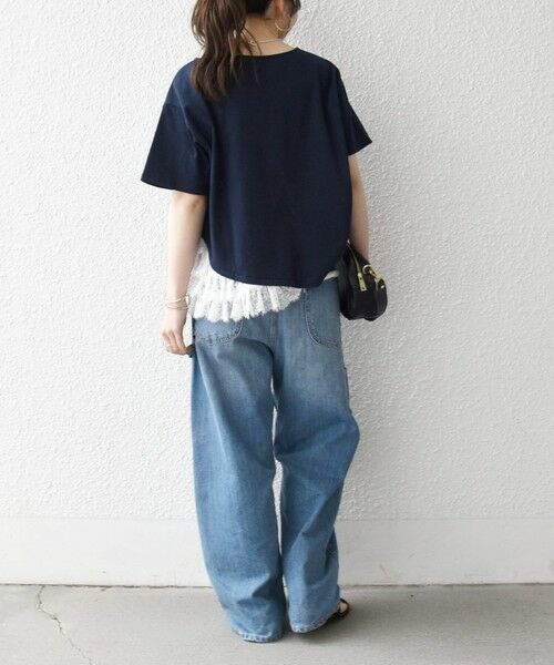 SHIPS / シップス カットソー | 《予約》SHIPS any:〈洗濯機可能〉レース ヘム アシンメトリー ショートスリーブ TEE | 詳細17