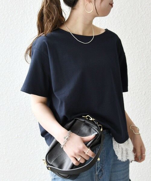 SHIPS / シップス カットソー | 《予約》SHIPS any:〈洗濯機可能〉レース ヘム アシンメトリー ショートスリーブ TEE | 詳細19