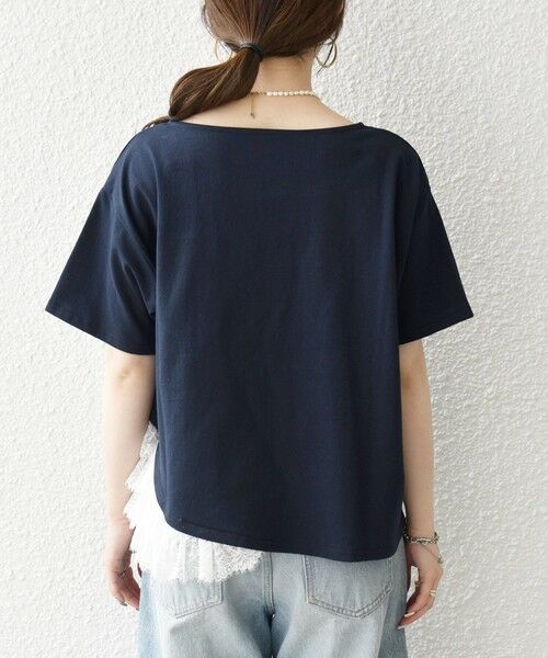 SHIPS / シップス カットソー | 《予約》SHIPS any:〈洗濯機可能〉レース ヘム アシンメトリー ショートスリーブ TEE | 詳細26