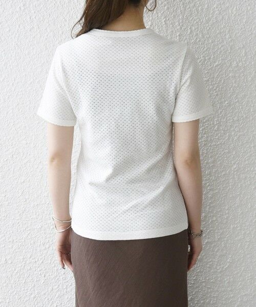 SHIPS / シップス Tシャツ | 《予約》SHIPS any:〈洗濯機可能〉透かし レース 半袖 クルーネック Tシャツ | 詳細15