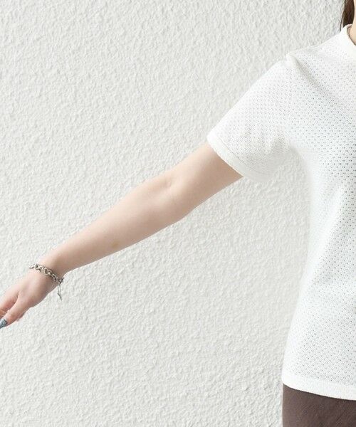 SHIPS / シップス Tシャツ | 《予約》SHIPS any:〈洗濯機可能〉透かし レース 半袖 クルーネック Tシャツ | 詳細16