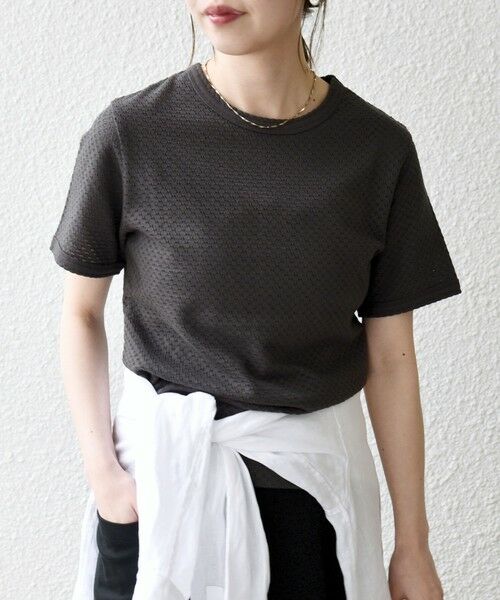 SHIPS / シップス Tシャツ | 《予約》SHIPS any:〈洗濯機可能〉透かし レース 半袖 クルーネック Tシャツ | 詳細19