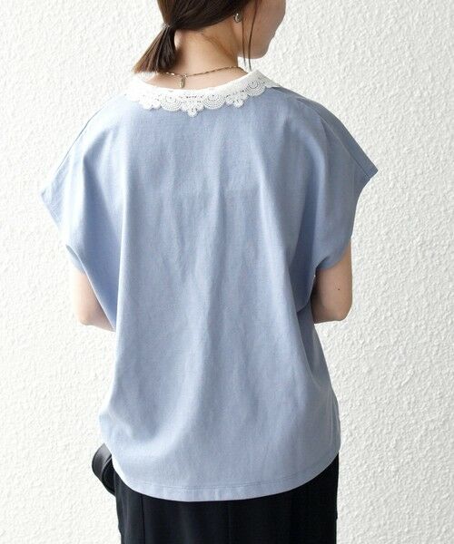 SHIPS / シップス カットソー | 《予約》SHIPS any:〈洗濯機可能〉レース カラー フレンチスリーブ ポロ プルオーバー | 詳細14